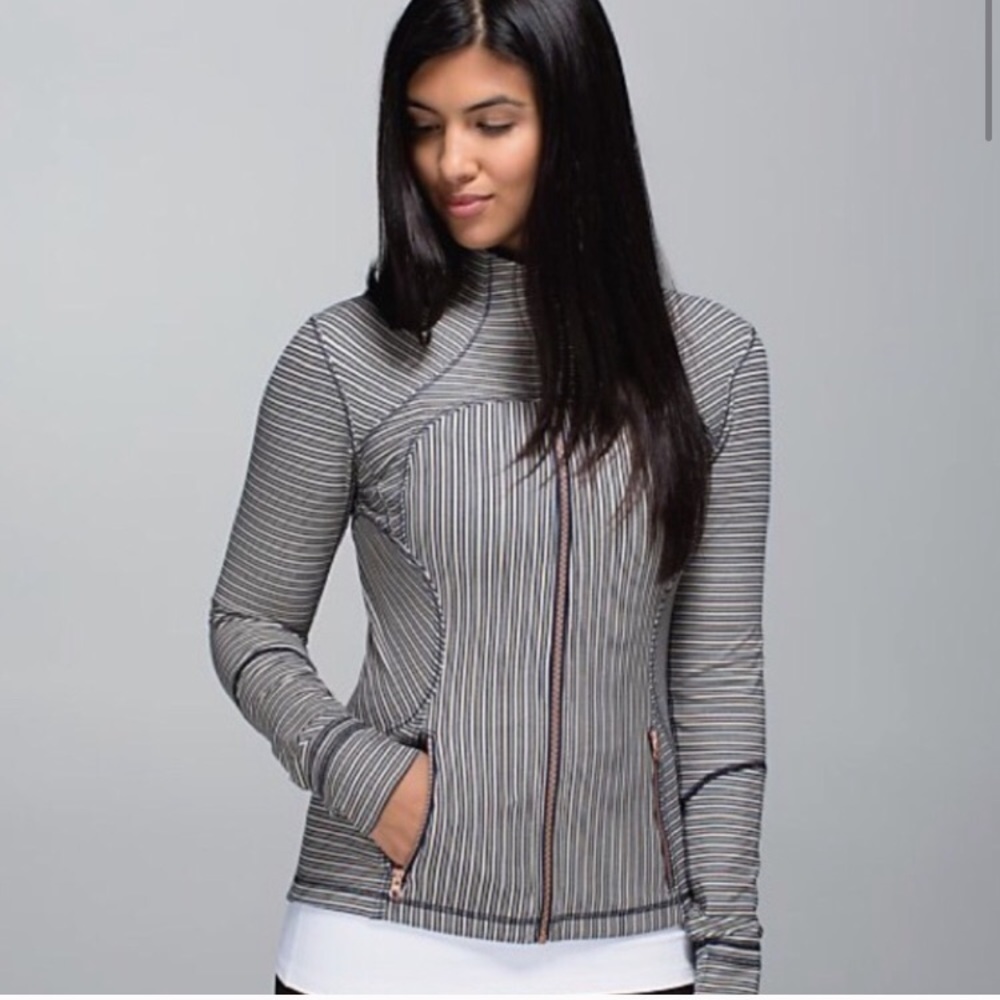 Rare Lululemon Define Jacket Striped w/ Rose Gold